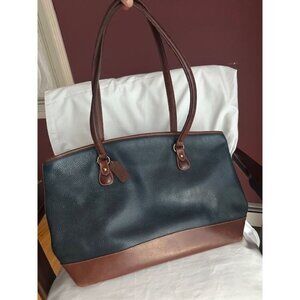 Coach Wendell Tote 90's 4233 Costa Rica Leather Navy and Brown Vintage 90s Rare